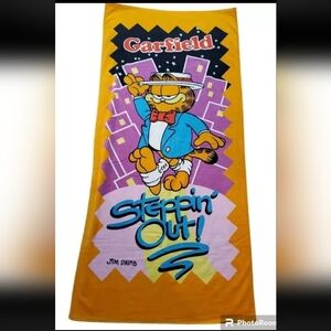 Vintage Jay Franco Garfield Beach Towel 26"x56" Stepping out Tux 1978 Jim Davis